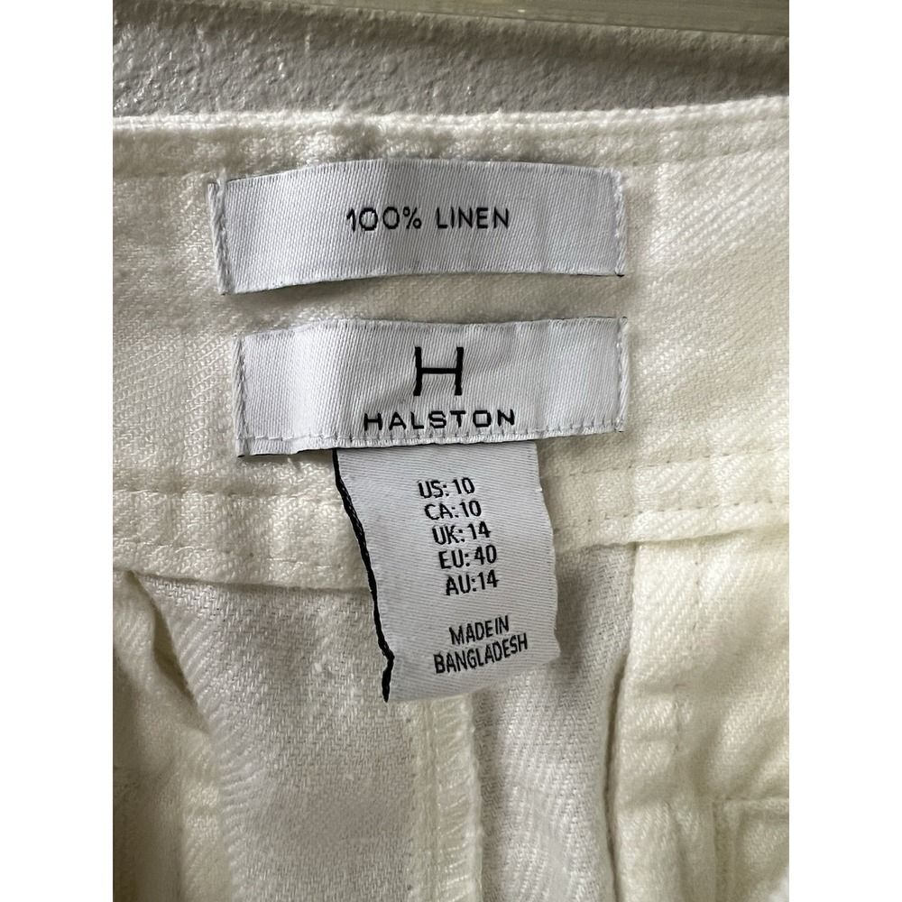 Halston 100% Linen‎ Wide Leg Pants Size 10 Women Summer Spring Bottoms NWOT - Picture 5 of 6